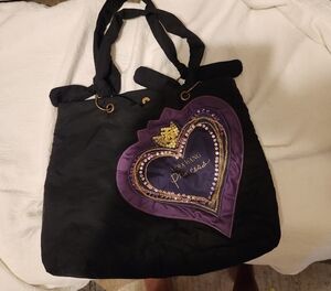Vera Wang Black Tote with Purple Heart Design